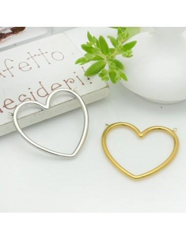 Ciondolo connettore con cuore vuoto 24x25mm 1pz in Acciaio GDO