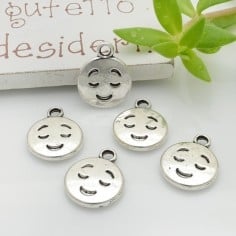 Ciondoli smile argento in metallo 15x12mm 5pz Gioie d'Oriente