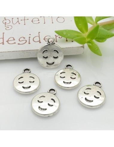 Ciondoli smile argento in metallo 15x12mm 5pz Gioie d'Oriente