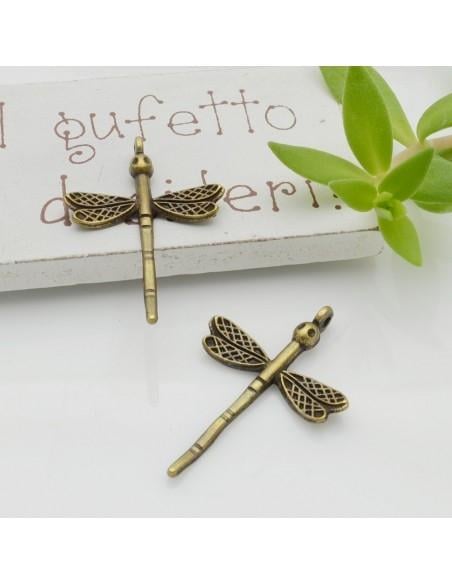 Ciondolo forma libellula in zama 19x28 mm 1pz Gioie d'Oriente