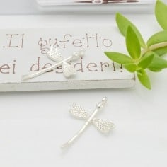 Ciondolo forma libellula in zama argento 19x28 mm 1pz Gioie d'Oriente 2