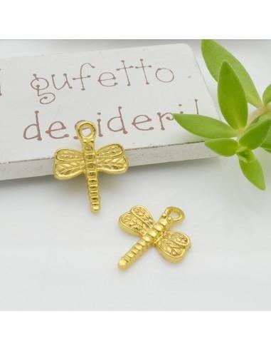 Ciondolo libellula in zama 14 x 18 mm 1pz Gioie d'Oriente