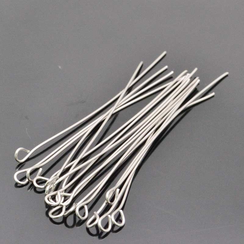Chiodini Occhiello in Acciaio filo 0.6 mm occhiello 3.6 mm 30pz per bigiotteria