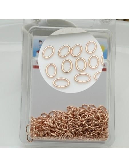 Maxi confezione Anellini ovali aperti in Acciaio 4x6mm filo 0.8mm vari colori GDO