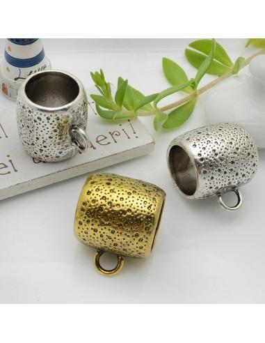 Distanziatori cilindro foro largo con anello per ciondolo 22x21mm 1pz  GDO