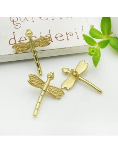 Ciondolo forma libellula con anellini sotto in zama 18x22mm 1pz GDO