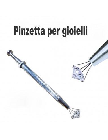 Pinzetta per gioielli portamonete Gemme per diamanti con 4 griffe 11cm  GDO