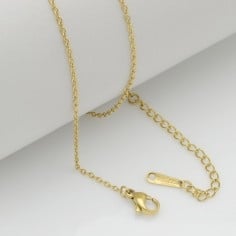 Base collana in acciaio sotili con maglie ovale saldata 38cm + prolunga 8cm  GDO 2