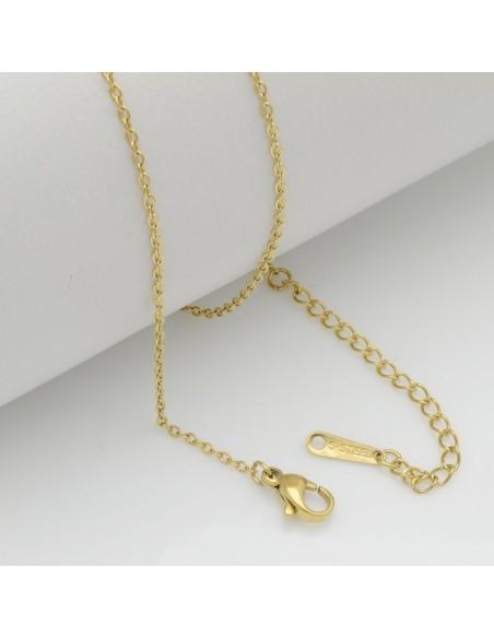 Base collana in acciaio sotili con maglie ovale saldata 38cm + prolunga 8cm ORO GDO