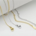 Base collana in acciaio sotili con maglie ovale saldata 38cm + prolunga 8cm  GDO