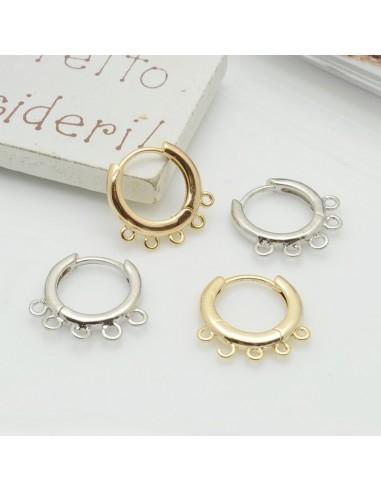 Cerchietti chiusi con 5 anellini in ottone 14mm 1 paio | GDO