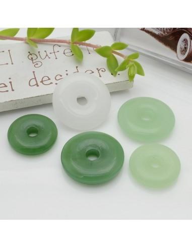 perle forma di disco colore giada  con buco centrale 2Pz misure varie GDO