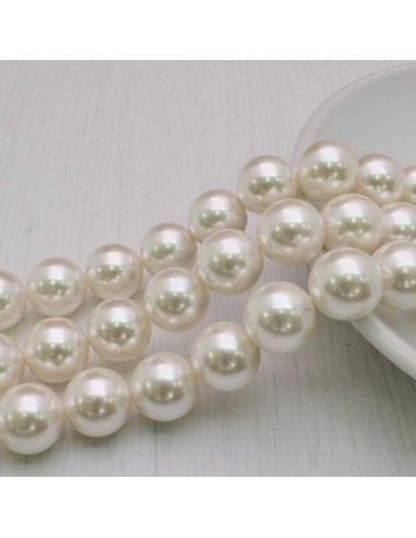 Perle di madreperla rotonde bianche 16mm 25pz GDO