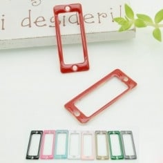 Connettore rettangolare smaltato in ottone misure e colori vari 2pz Gioie d'Oriente