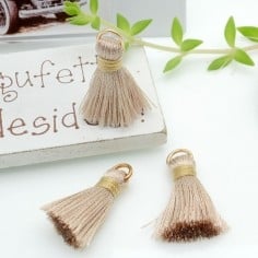 Ciondolo nappina di seta colore beige 22mm 2pz | GDO