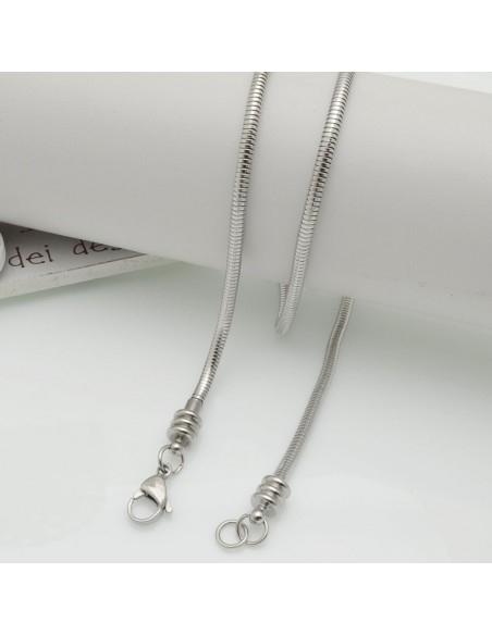 Base collana in acciaio, oro e argento, lunga 50 cm