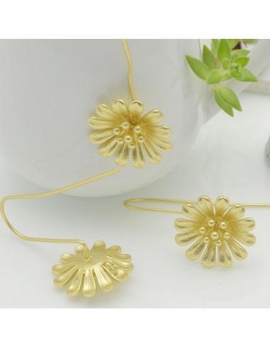 Monachella a forma di fiore in zama 16x38mm 1paio