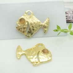 Connettori pesce in zama con occhio tortora 26x32 mm 1paio Gioie d'Oriente 2