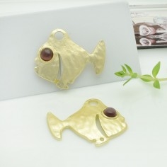 Connettori pesce in zama con occhio prugna 26x32 mm 1paio Gioie d'Oriente 2