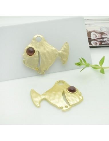 Connettori pesce in zama con occhio prugna 26x32 mm 1paio Gioie d'Oriente