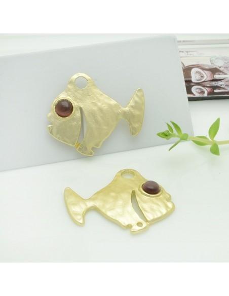 Connettori pesce in zama con occhio prugna 26x32 mm 1paio Gioie d'Oriente