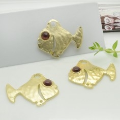 Connettori pesce in zama con occhio prugna 26x32 mm 1paio Gioie d'Oriente