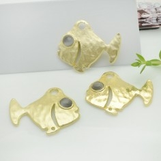 Connettori pesce in zama con occhio grigio 26x32 mm 1paio Gioie d'Oriente