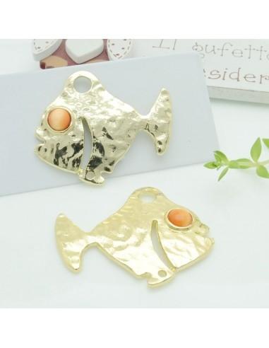 Connettore a forma di pesce con occhio arancione 35x40mm 1 coppia GDO
