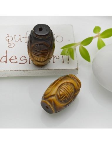 Occhio di tigre forma ovale incisa 13x21mm 1pz  GDO