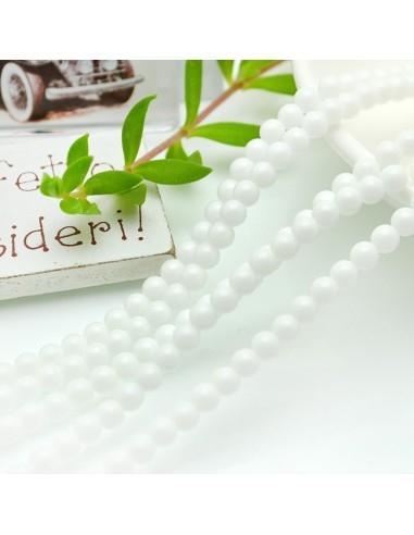 Filo di pietre dure Agata Bianca liscia tonda 4mm 90pz | GDO