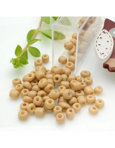 Perline di conteria in  vetro colore cappuccino 4 mm