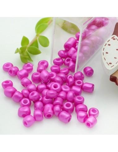 Perline di conteria in vetro colore fucsia perlato 4 mm