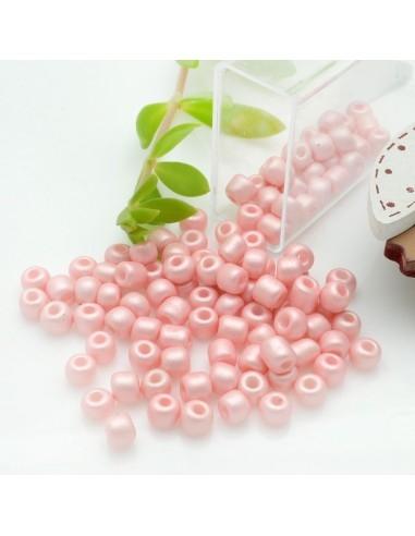 Perline di conteria in vetro colore rosa chiaro perlato 4 mm