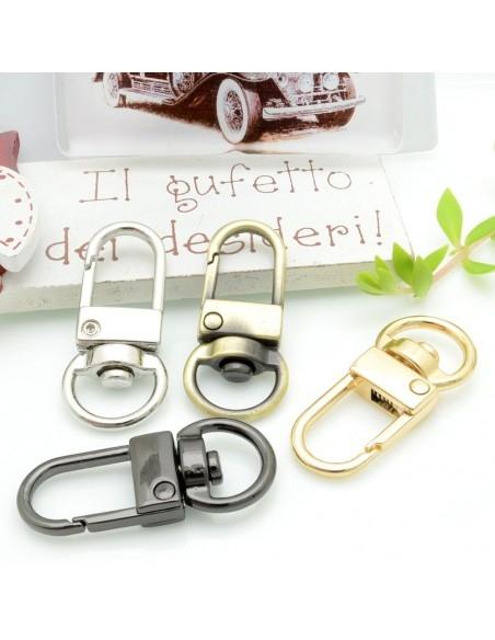 Moschettone girevole per catena borse 35 x 15 mm