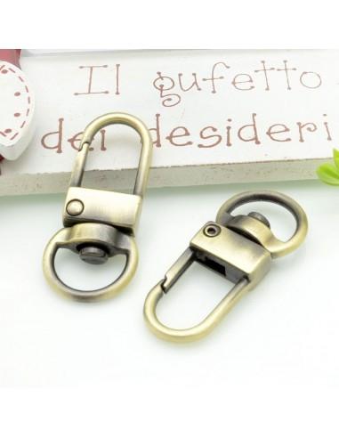 Moschettone girevole per catena borse 35 x 15 mm