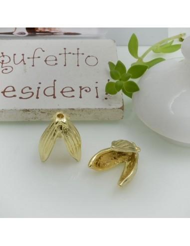 Copri perla foglia in ottone 12x15mm 2pz Gioie d'Oriente
