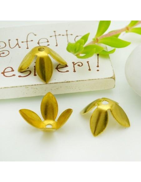 Copriperla fiore liscio ottone 15mm variante In Ottone - Ottone Naturale Gioie d'Oriente