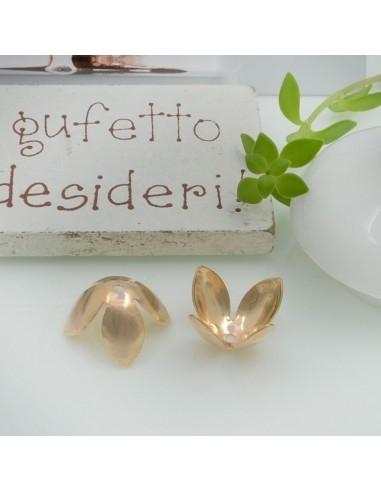 Copriperla fiore liscio ottone 15mm variante In Ottone - ORO 18K Gioie d'Oriente