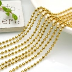 Catena a pallini in acciaio inossidabile oro 1 mt Gioie d'Oriente 2