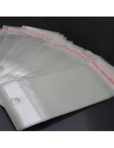 BUSTE PLASTICA TRASPARENTI 15X6cm 200pz CHIUSURA ADESIVA PORTA CONFETTI