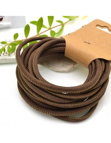 Cordone con cucitura in cuoio sintetico colore marrone opaco 4mm 2mt GDO