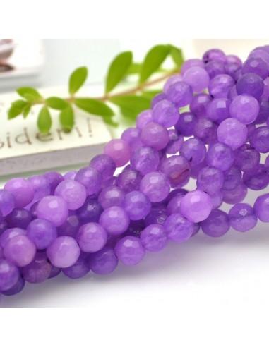 Filo pietre dure agata tonda sfaccettata violetta 6mm 65pz