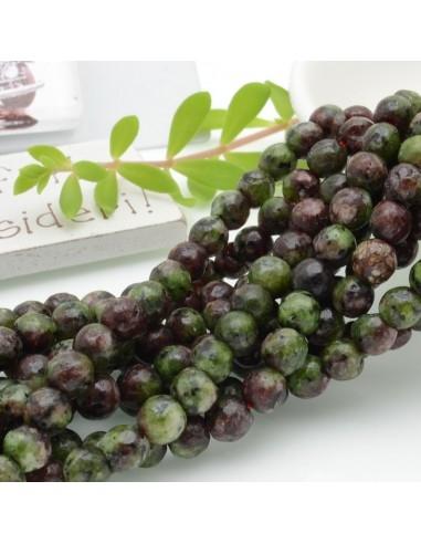 Filo pietre dure agata tonda sfaccettata mix verde 6mm 65pz
