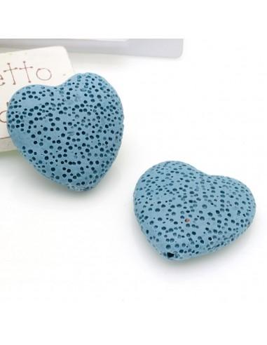 Cuore in pietra lavica 30 mm Tiffany Gioie d'Oriente