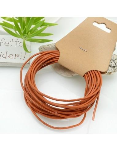 Cordino in pelle colore arancione due misure 3mt GDO