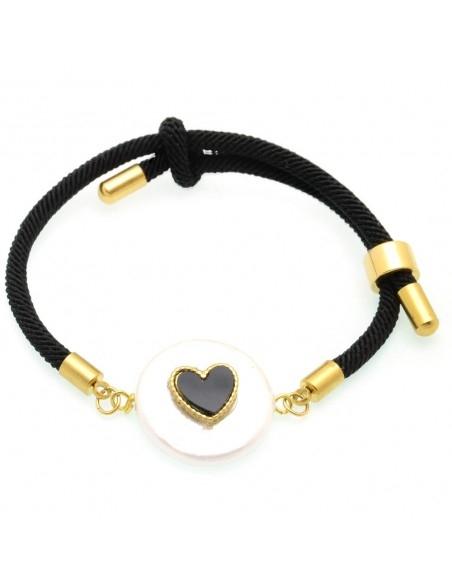 Base bracciale in corda regolabile con terminali in acciaio 3mm 1pz