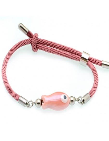 Base bracciale in corda regolabile con terminali in acciaio 3mm 1pz
