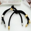 Base bracciale in corda regolabile con terminali in acciaio 3mm 1pz