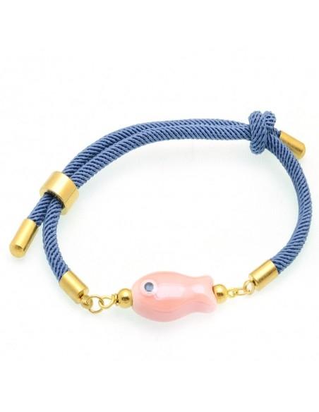 Base bracciale in corda regolabile con terminali in acciaio 3mm 1pz