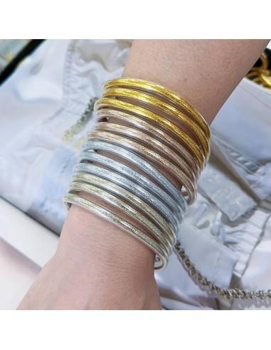 Bracciale in gomma trasparente glitterato 65mm 1pz